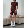 Короткий комбінізон Shorts Body T-shirt Skin model 109 (Chocolate)
